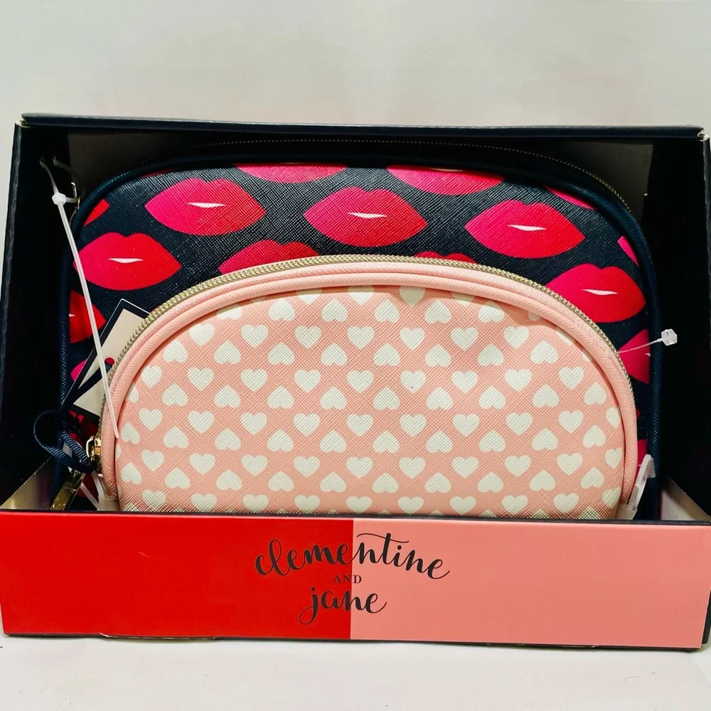 Clementine & Jane 2-piece Cosmetic Bag Set, NWT